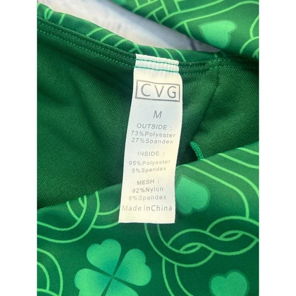 CVG Constantly Varied Gear Green Celtic Shamrock Strap Sports Bra Womens Medium - Picture 7 of 9